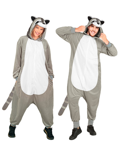 Waschbär Onesie Plüschkostüm