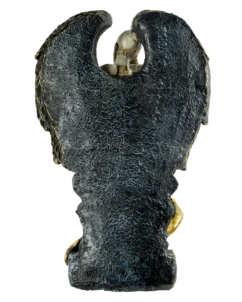 Weinender Skelettengel mit Flügeln & Grabstein 32cm