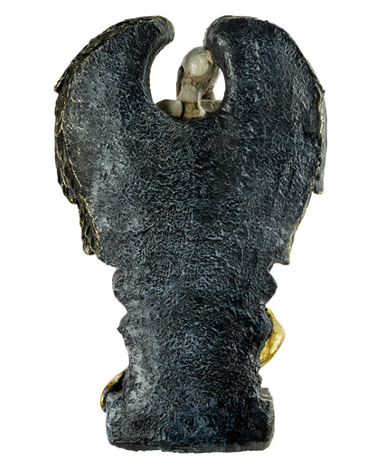 Weinender Skelettengel mit Flügeln & Grabstein 32cm