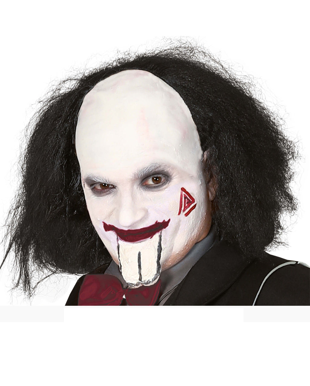 White Bald Wig With Black Hair