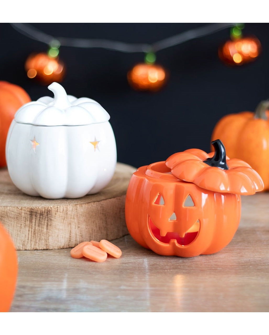 Weiße Halloween Kürbis Duftlampe