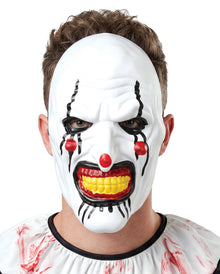 Weiße Horrorclown Halbmaske