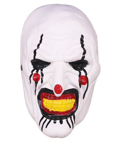 Weiße Horrorclown Halbmaske
