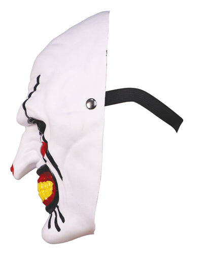 Weiße Horrorclown Halbmaske