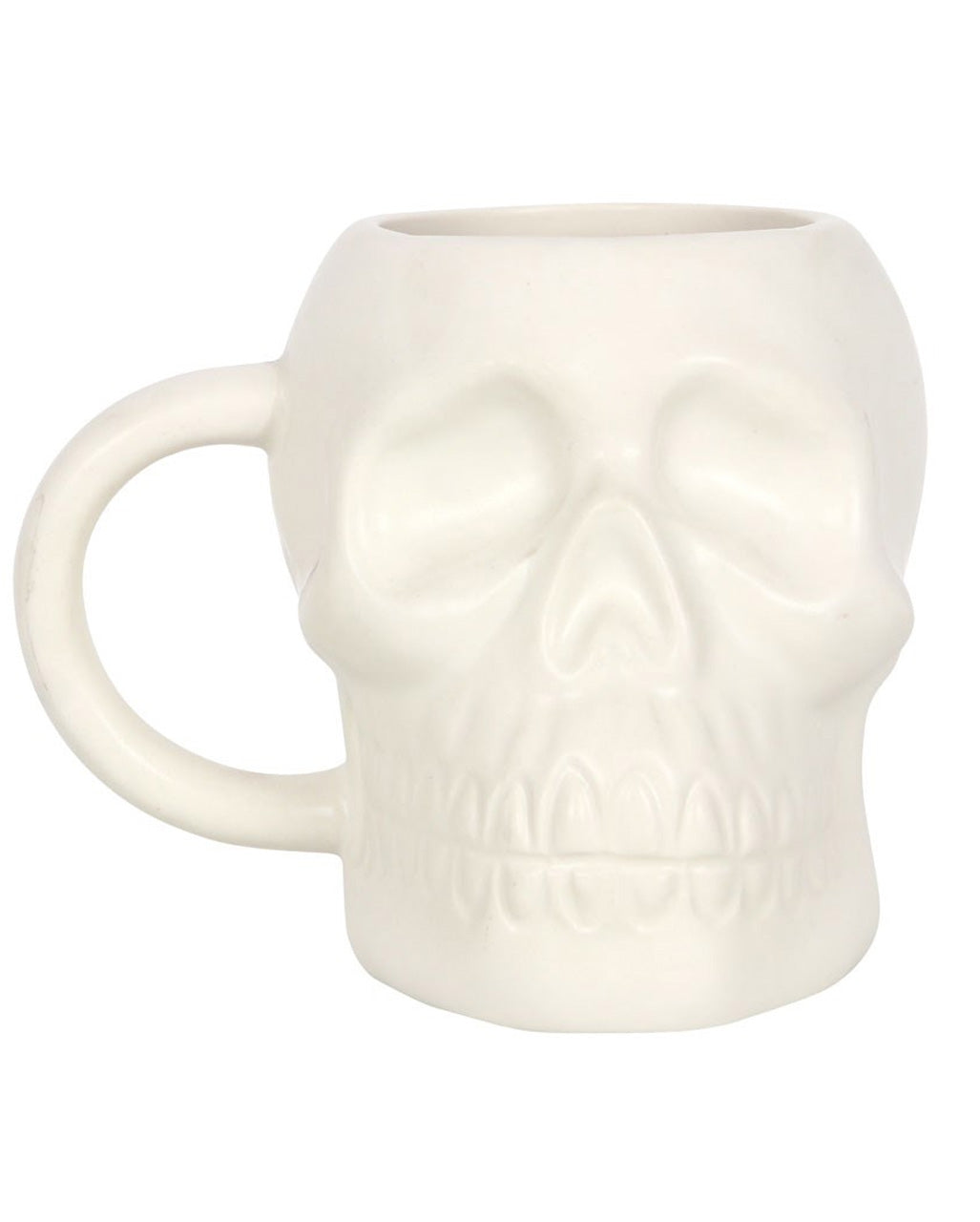 Weiße matte Totenschädel Tasse