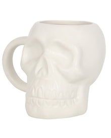Weiße matte Totenschädel Tasse