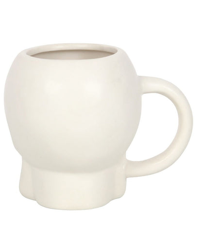 Weiße matte Totenschädel Tasse