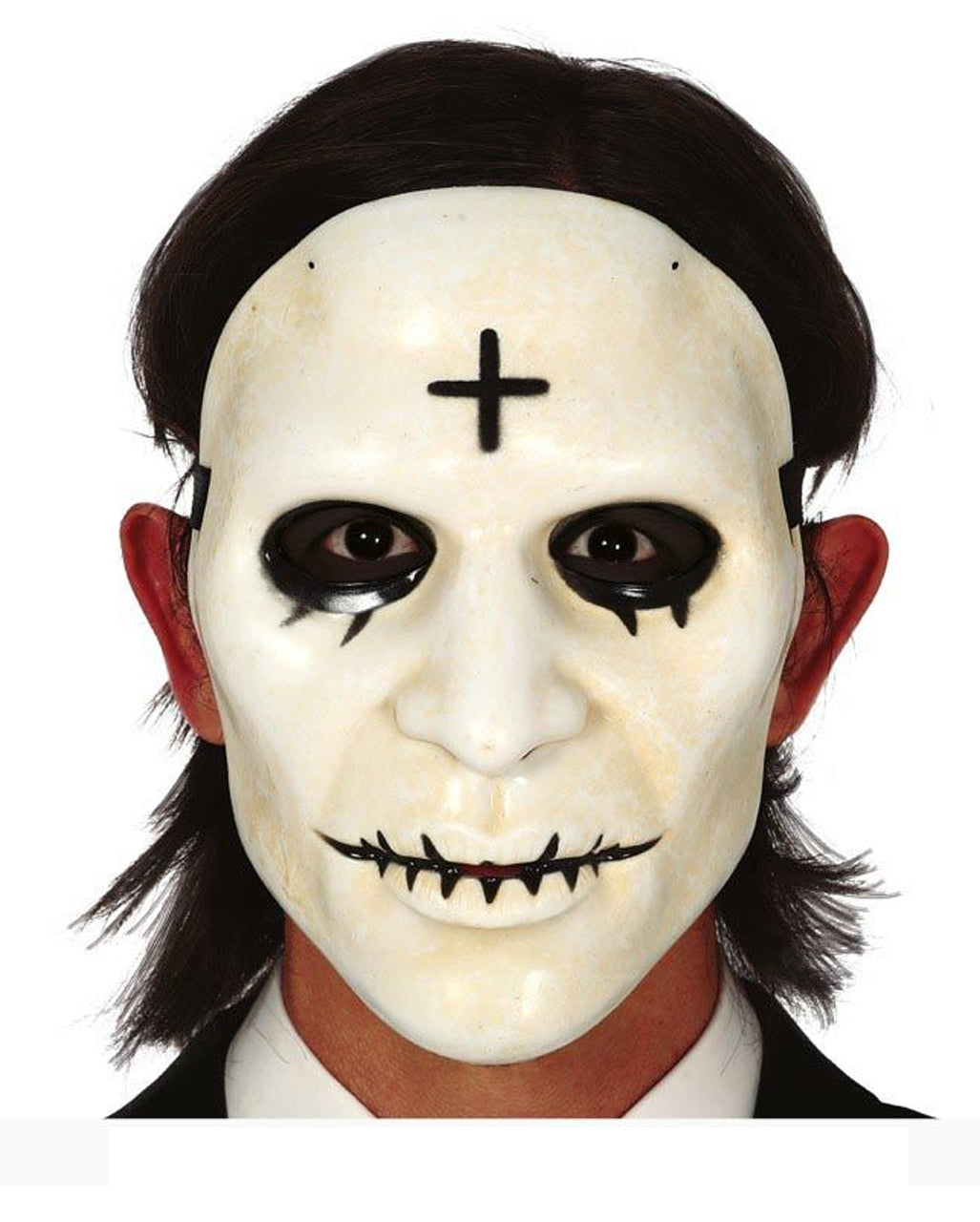 PVC Maske mit Kreuz weiß
