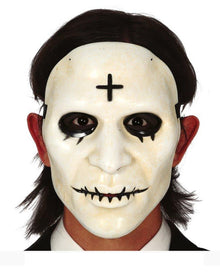 PVC Maske mit Kreuz weiß