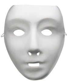 Weiße DIY Gesichtsmaske für Halloween & Fasching