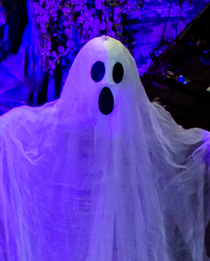 Weißer Geist Hängefigur für Halloween 215 cm