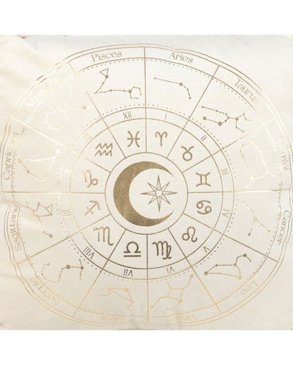 Weißes Astrologierad Kissen 35x35cm
