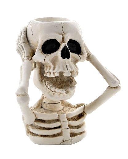 White Skeleton As Tea Light Holder 14cm