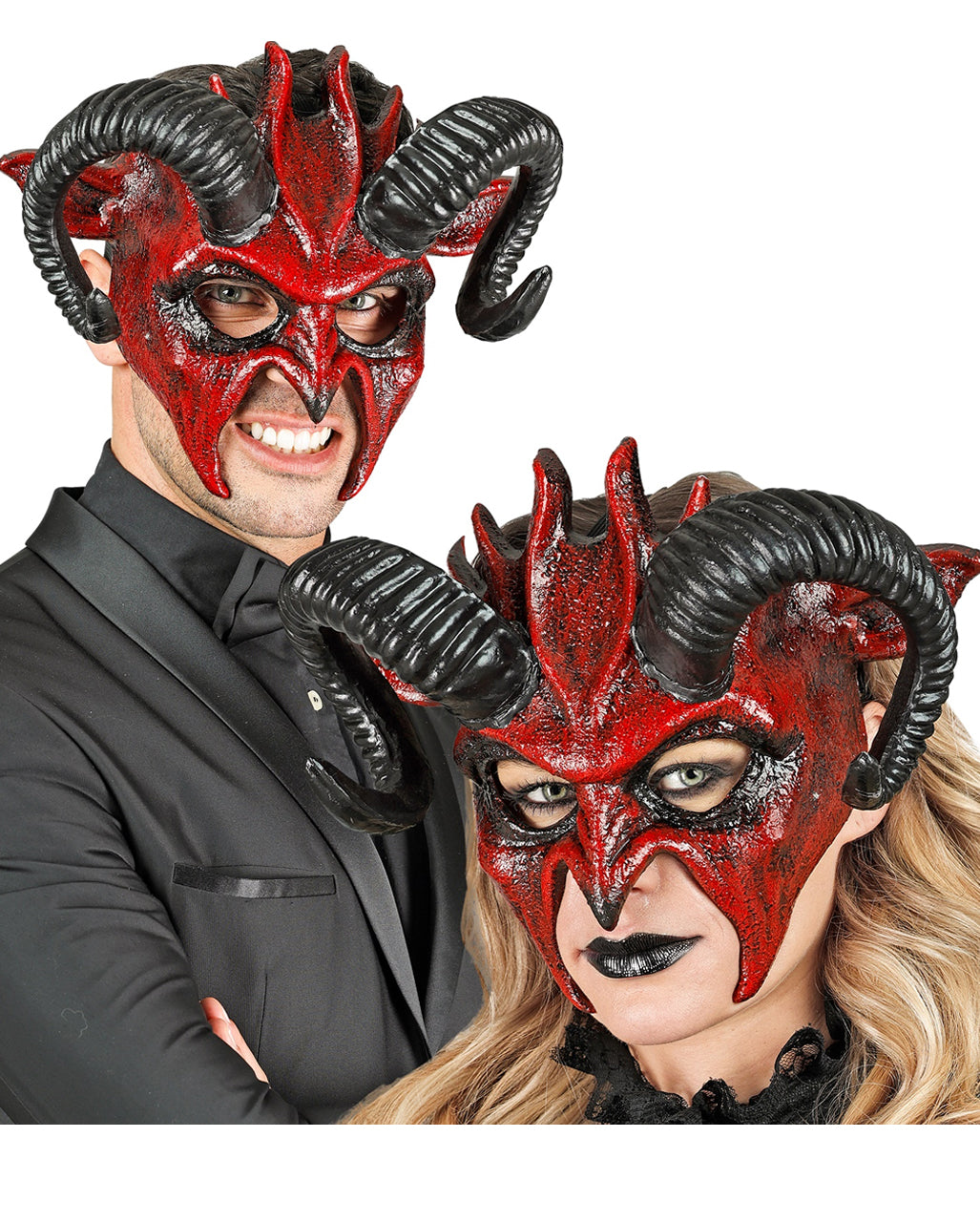Wild Devil Maske mit Hörnern