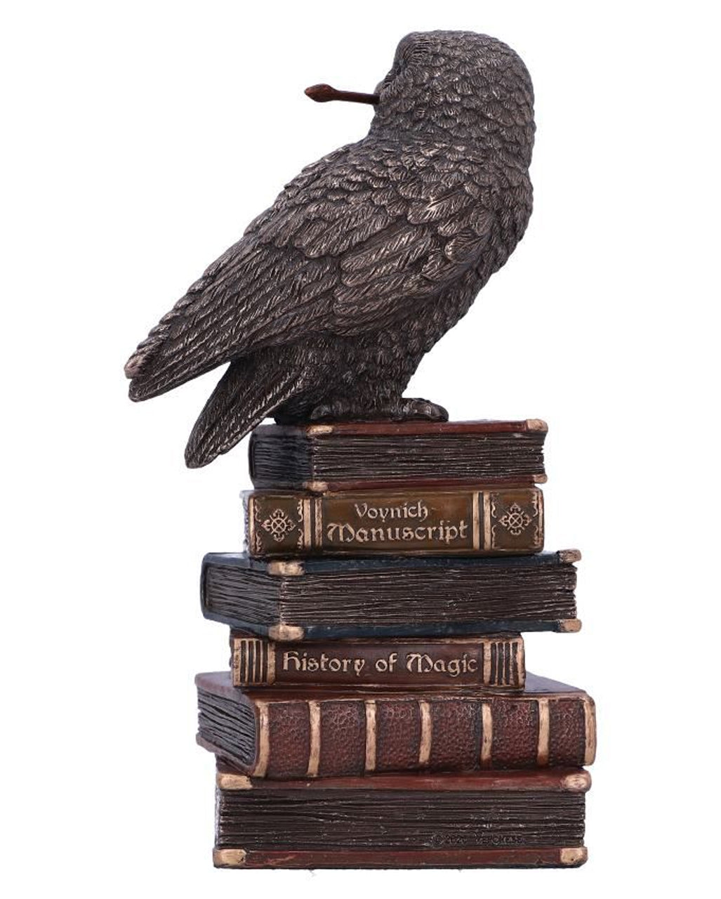 Zaubernde Eule auf Bücherstapel 14cm
