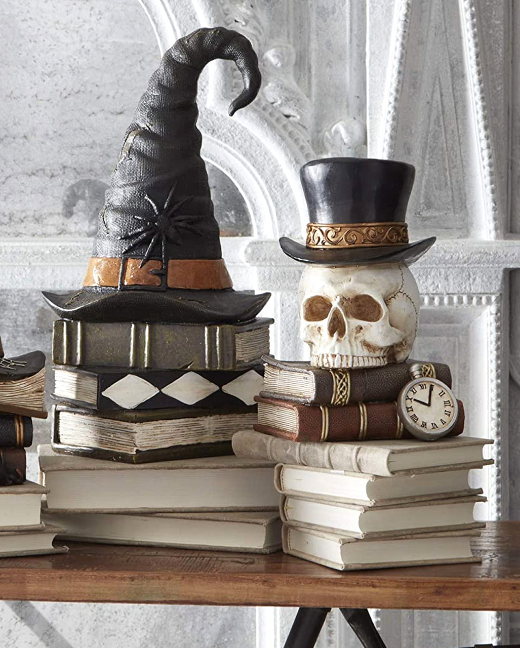 Magische Bücher mit Totenkopf Dekofigur 30cm