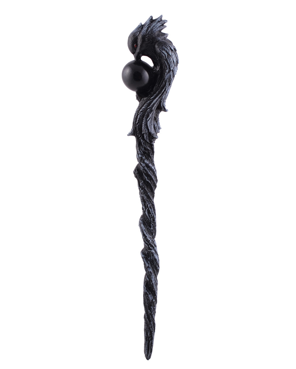 Black Phönix Zauberstab mit schwarzer Kugel