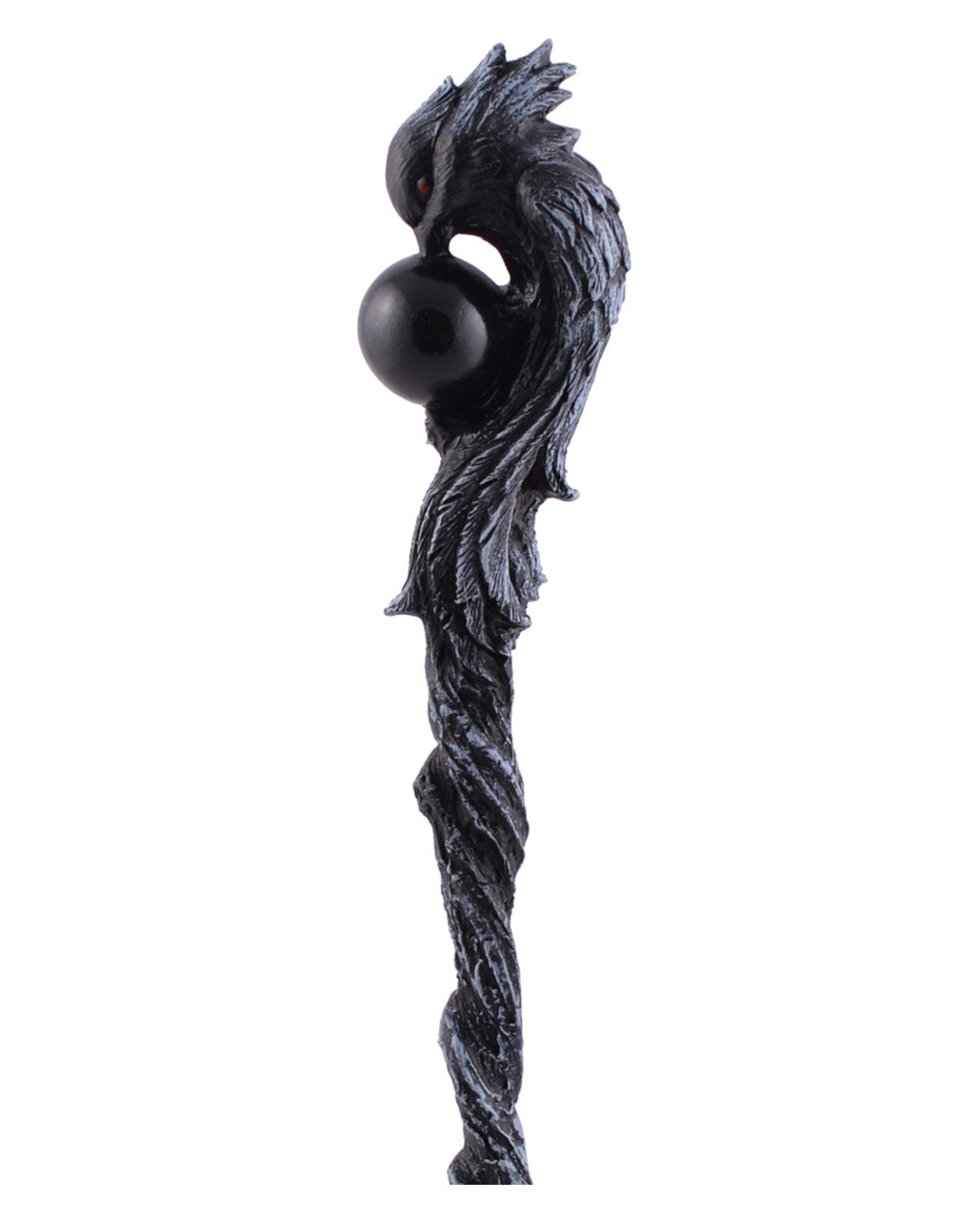 Black Phönix Zauberstab mit schwarzer Kugel