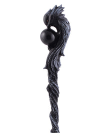 Black Phönix Zauberstab mit schwarzer Kugel