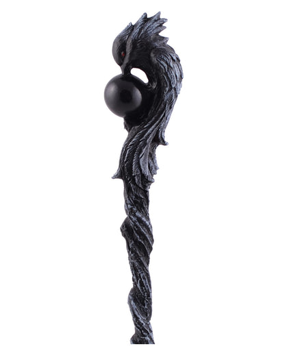 Black Phönix Zauberstab mit schwarzer Kugel