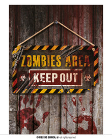 Holz Warnschild Zombie Area 20x35cm