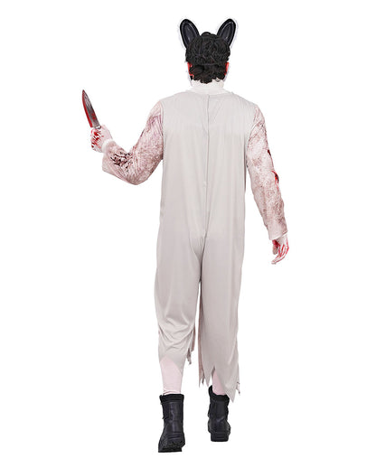 Zombie Bunny Men Costume Jumpsuit with Mask