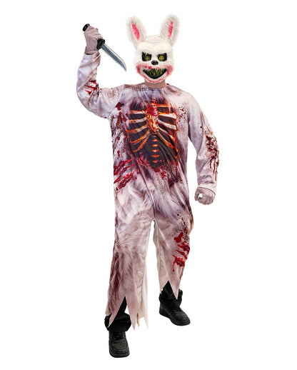 Zombie Bunny Men Costume Jumpsuit with Mask