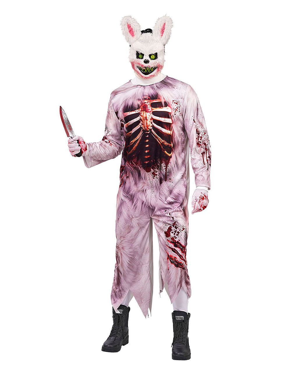 Zombie Bunny Men Costume Jumpsuit with Mask