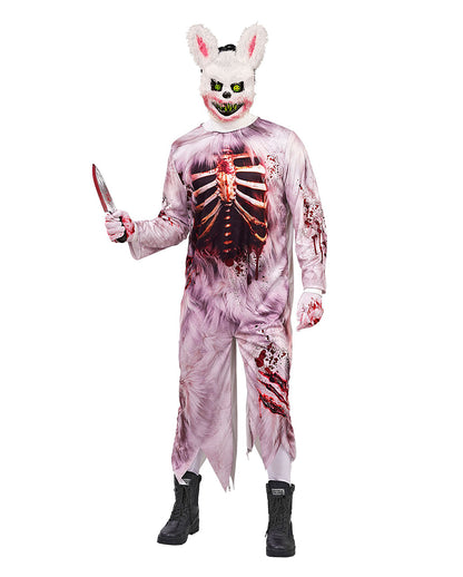 Zombie Bunny Men Costume Jumpsuit with Mask