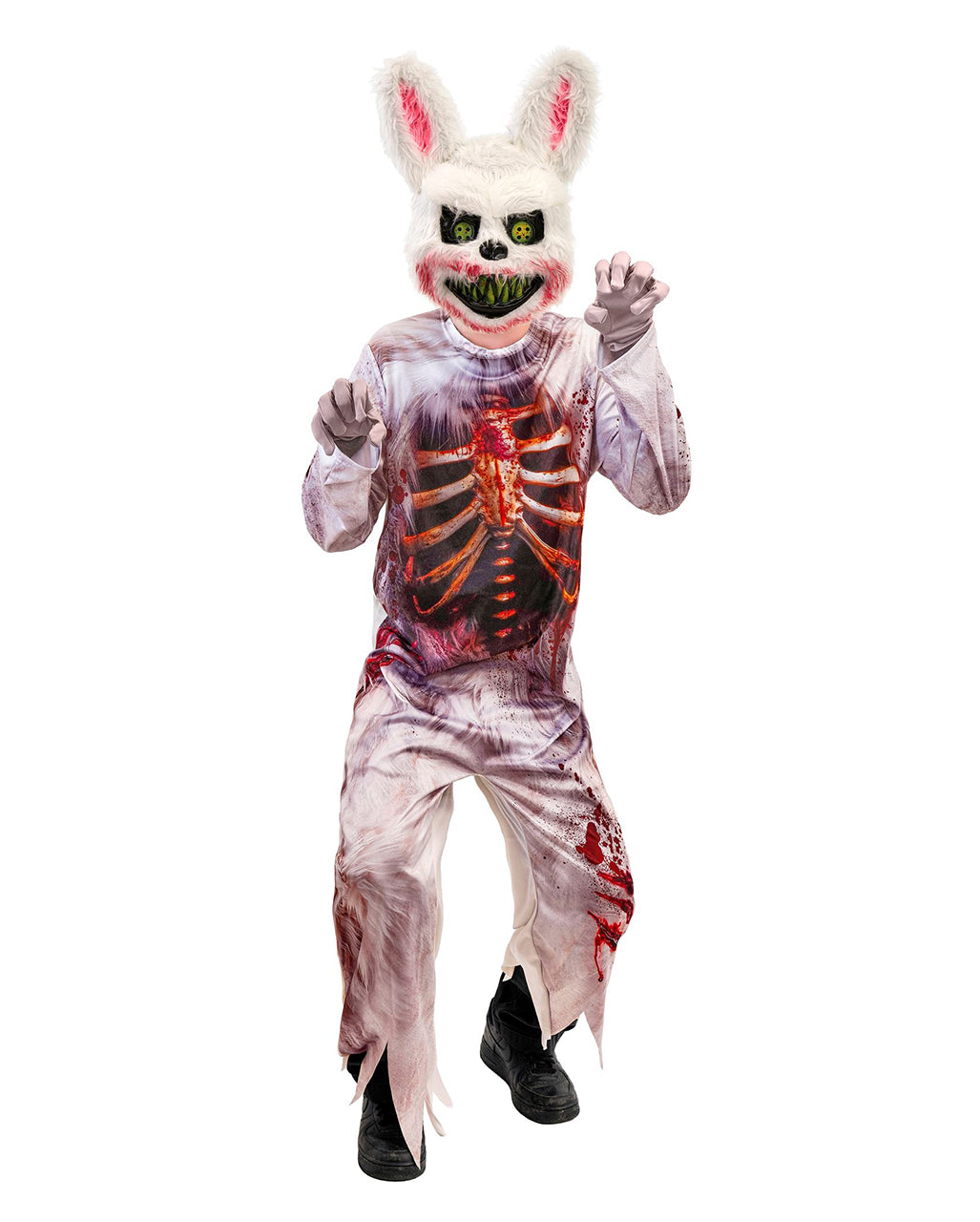 Zombie Hase Kinder Kostüm-Jumpsuit mit Maske