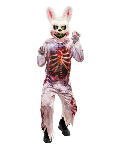 Zombie Hase Kinder Kostüm-Jumpsuit mit Maske