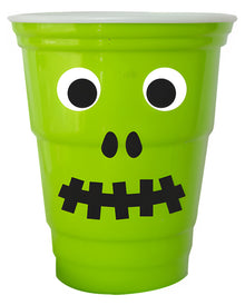 Grüner Monster Trinkbecher mit Wackelaugen