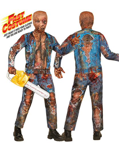 Zombie Schnellkostüm für Kinder mit Maske & Handschuhe
