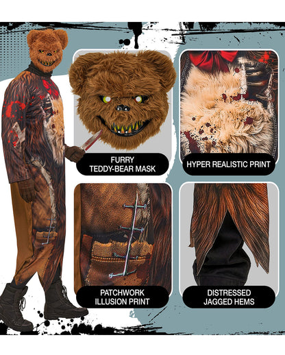 Zombie Bär Herren Kostüm-Jumpsuit mit Maske