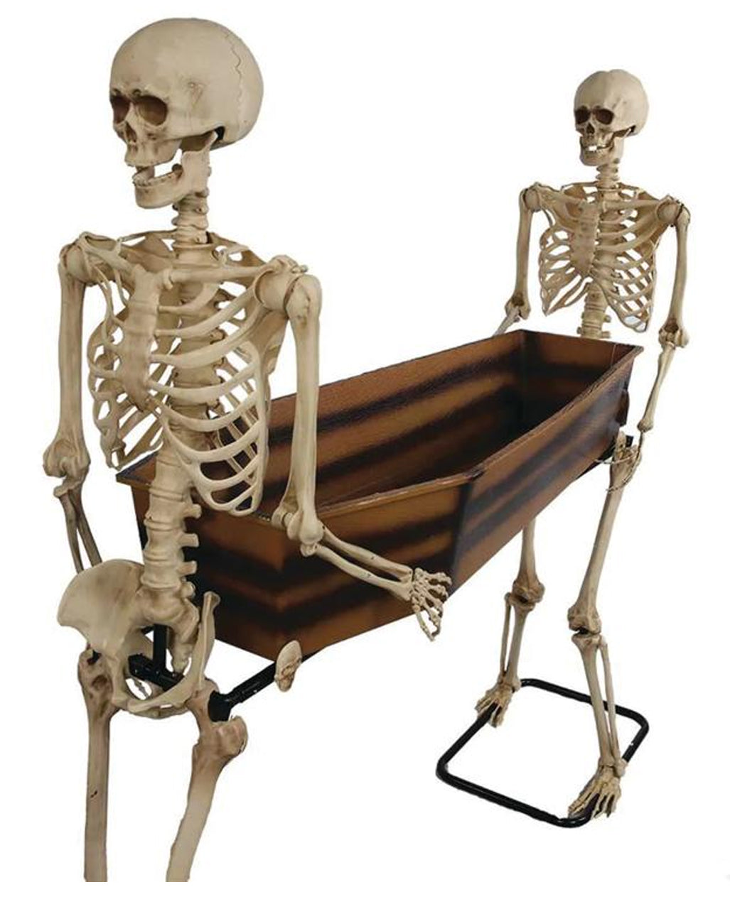 Zwei Lebensgroße Sarg tragende Skelette 152cm