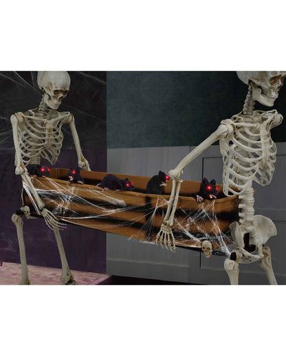 Zwei Lebensgroße Sarg tragende Skelette 152cm